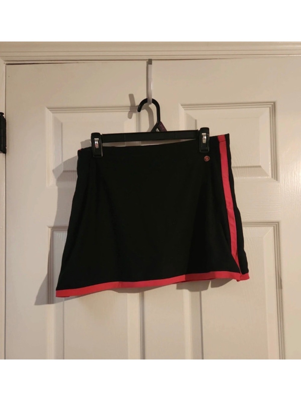 Vogo Black Athletic Skort with Pink Trim and Built-in Shorts